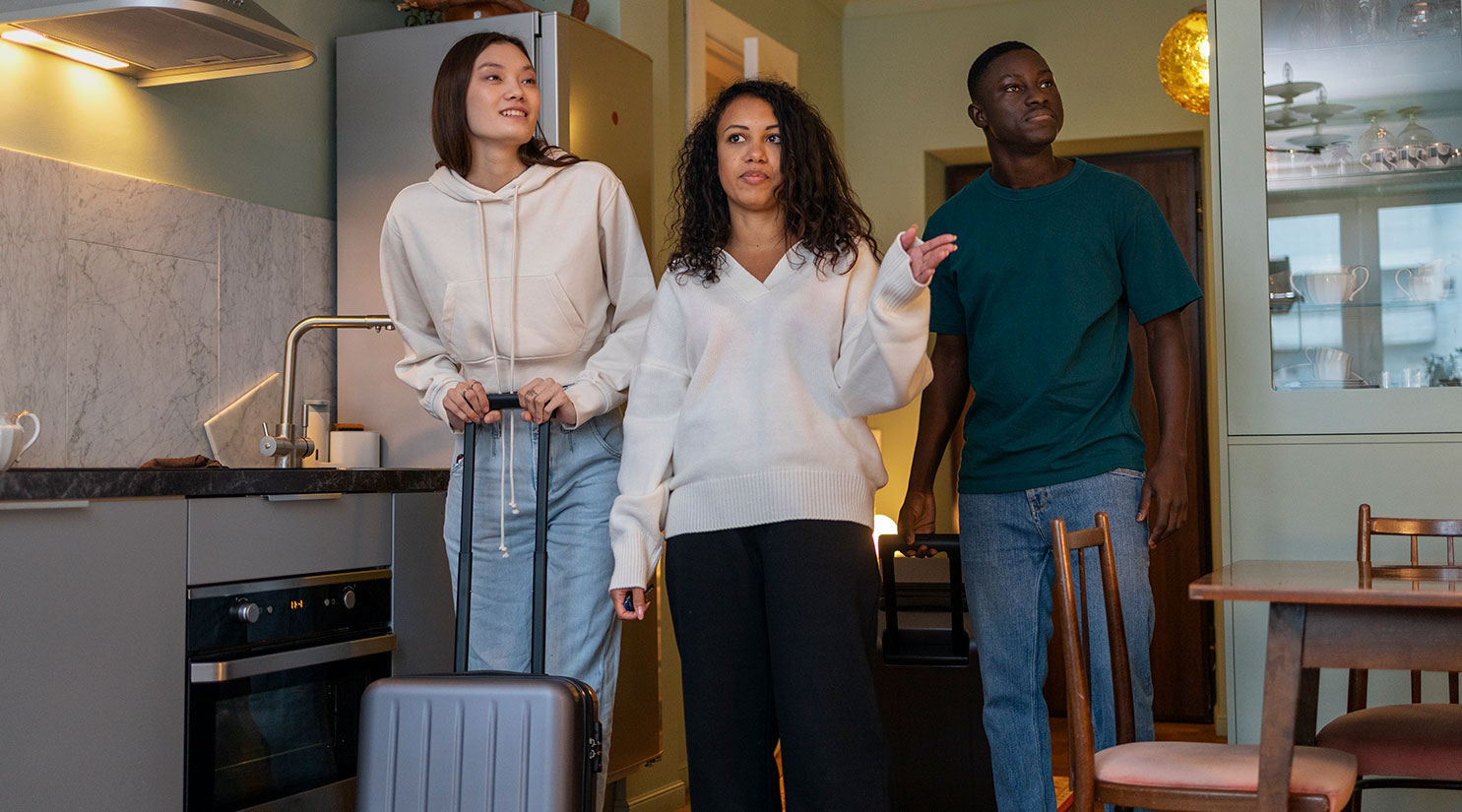 Interior moderno de un alojamiento cómodo y acogedor